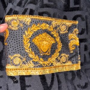 Versace CRYSTAL Black and Gold Patterned Garment